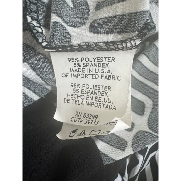 Size 2X 18 20 Tiana B Black & White Geometric Print Shift Dress Summer Plus Size - Picture 6 of 7